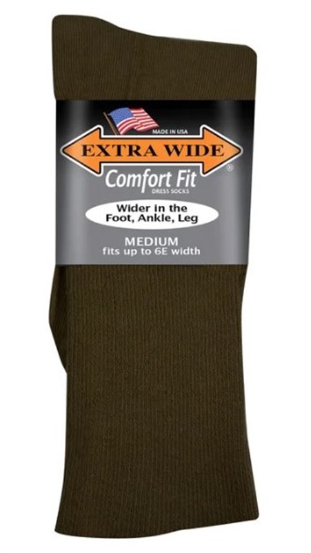 EXTRA WIDE DRESS SOCK BROWN - Main